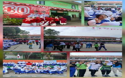 Peringatan HUT RI ke-80 di SMP Negeri 5 Cimahi